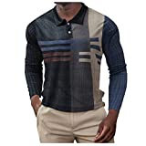 Polo Shirts for Men Slim Fit Long Sleeve Casual Soft Golf Tennis T-Shirts Collared Shirt