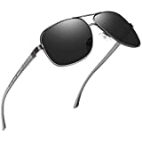 Joopin Polarized Driving Sunglasses for Men, Al-Mg Metal Frame Unbreakable Mens Sunglasses (Gun Black)