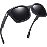 Joopin Square Sunglasses Polarized for Men, Men’s Retro UV400 Protection Driving Sunglasses Oversized E8921 (Matte Black)