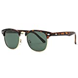 AEVOGUE Polarized Sunglasses Semi-Rimless Frame Brand Designer Classic AE0369 (Tortoise&G15, 48)