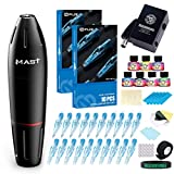 Dragonhawk Mast Wireless Rotary Tattoo Pen Machine Kit B1 Cordless Lightweight Battery Pack Power Supply 20Pcs Wjx Cartridges Needles Round Liner Sizes Sets -10DC (K2 Wireless Kit)