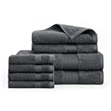 Bedsure Bath Towels Sets for Bathroom - Grey Bath Towel Sets with 2 Threshold Towels Bath, 2 Hand Towels and 4 Washcloths