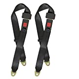 MOHEEN Universal Lap Seat Belt 2 Point Adjustable Safety Seat Belt for Go Kart, Club Golf Cart, 2 Pack in Black,48 Inch