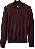 Amazon Brand - Goodthreads Men's Lightweight Merino Wool Quarter Zip Sweater, Burgundy, Medium