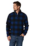 Wrangler Authentics Men's Wooly Fleece Quarter Zip Pullover, Blue Buffalo, X-Large