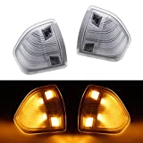 HERCOO LED Side Mirror Turn Signal Light Left and Right Lamps Clear Cover Lens for 68302828AA 68302829AA Compatible with 2010-2018 Dodge Ram 1500 2500 3500 4500 5500, Pack of 2