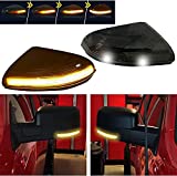 Sequential LED Side Mirror Turn Signal Light Compatible With 2009-2018 Dodge Ram 1500, 2010-2018 Ram 2500 with Smoked Lens Cover (2 Packs)