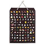 Hanging Brooch Pin Display Case, Large Pin Display Holder Wall Mount, Leather Pin Collection Display Storage Organizer for Home Decoration