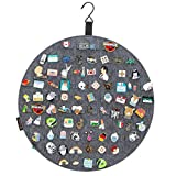 PACMAXI Hanging Brooch Pin Display Holder, Wall Pin Collection Storage Organizer, Cute Pin Banner Case Hold Up to 76 Pins.(Pins not Included) (Grey)