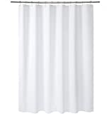 AmazerBath Plastic Shower Curtain, 72 x 72 Inches White EVA 8G Shower Curtain with Heavy Duty Clear Stones and Grommet Holes, Waterproof Thick Bathroom Plastic Shower Curtains