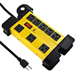Heavy Duty Power Strip Surge Protector for Appliances, 8 Outlet Workshop Power Strip with 1200 Joules Surge, Metal Power Strip with 6FT Extension Cord and Wide Spaced.