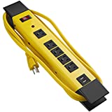 HHSOET Heavy Duty Power Strip Surge Protector with USB, Metal Industrial Power Strip with 6FT, 5 Outlet Long Wide Spaced and 2 USB Ports, 1500 Joules, ETL Listed