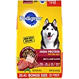 PEDIGREE High Protein Adult Dry Dog Food Beef and Lamb Flavor Dog Kibble, 20.4 lb. Bonus Bag