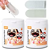 yadee Dog Teeth Cleaning Finger Wipes, 100Pcs Dog Dental Care Wipes for Cats and Dogs, Pet Oral Cleansing Presoaked Teeth Wipes, Freshen Breath, Reduce Plaque & Tartar, No Brushing