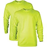 Gildan Men's Ultra Cotton Long Sleeve T-Shirt, Style G2400, Multipack, Safety Green (2-Pack), X-Large