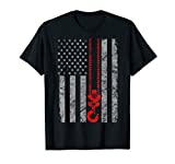 Patriotic Thin Red Line American Crane Operator flag T-Shirt