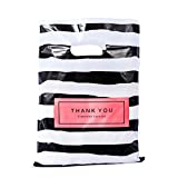 Small Thank You Plastic Merchandise Bag, Plastic Shopping Bag for Small Business, Plastic Die Cut Bag with Handle, Goods Retail, 5.9"x7.8" from ysmile 100 ct