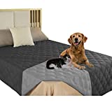 SUNNYTEX Waterproof & Reversible Dog Bed Cover, Blanket Sofa, Couch Cover Mattress Protector Furniture Protector for Dog, Pet, Cat(52in*82in,Dark Grey/Grey)