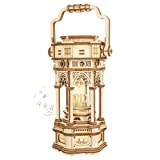 ROKR 3D Wooden Puzzles Mechanical Music Box - DIY Rotating Vintage LED Lantern 11.8", Hands-on Activity Desk Decor Gifts for Teens/Grown-ups/Family (Victorian Lantern)