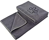 KinHwa Dog Towel Super Absorbent Pet Bath Towel Microfiber Dog Drying Towel for Small, Medium, Large Dogs and Cats 30inch x 50inch Gray