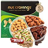 Holiday Christmas Nuts Gift Basket in Green Box (4 Piece Set) Xmas 2021 Idea Food Arrangement Platter, Birthday Care Package Variety, Healthy Kosher Snack Tray for Adults Women Men Prime