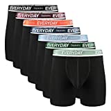 Separatec Men's 7 Pack Breathable Cotton or Bamboo Rayon Separated Pouch Colorful Everyday Boxer Briefs(M,Black)