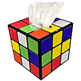 Diochey Creations Rubix Cube Tissue Box Cover | Big Bang Theory Props & Decor | Easy Use with Magnetic Bottom Lid to Keep Tissues Secure