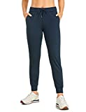 CRZ YOGA Women's Stretch Joggers Workout Drawstring Fitted Cuffed Ankle Athletic Travel Yoga Pants True Navy X-Small