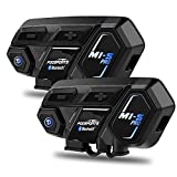 FODSPORTS Motorcycle Bluetooth Intercom with Music Sharing, M1S Pro 2000m 8 Riders Group Helmet Communication System Headset Universal Interphone (Waterproof/Handsfree/Stereo Music/GPS/2 Pack)