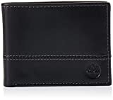 Timberland Men's Leather Passcase Trifold Wallet Hybrid, Black, One Size