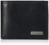 Columbia Men's RFID Leather Extra Capacity Slimfold Wallet, Black Plaque, One Size