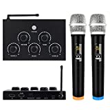 DIGITNOW!Portable Karaoke Microphone Mixer System Set, with Dual UHF Wireless Mic, HDMI-ARC/Optical/AUX & HDMI In/Out in Singing Receiver for Smart TV, PC, KTV, Home Theater, Amplifier, Speaker