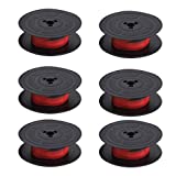 BIGGER Universal Typewriter Ribbon Twin Spool, 2" Spool Diameter, 1/2" Ribbon Wide, Black and Red, 6-Pack