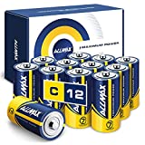 Allmax C Maximum Power Alkaline Batteries (12 Count) – Ultra Long-Lasting C Cell Battery, 7-Year Shelf Life, Leak-Proof, Device Compatible – Powered by EnergyCircle Technology (1.5 Volt)