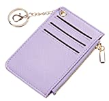 Toughergun Womens Keychain Wallet Slim Front Pocket Minimalist RFID Blocking Credit Card Coin Change Holder Purse Wallet(Light Purple)