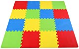 BalanceFrom Kid's Puzzle Exercise Play Mat with EVA Foam Interlocking Tiles, 4 Colors (16 Tiles)