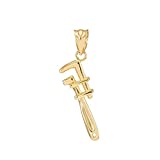 Fine 14k Yellow Gold Monkey Wrench Necklace Pendant