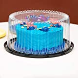 10-11" Plastic Disposable Cake Containers Carriers with Dome Lids and Cake Boards | 5 Round Cake Carriers for Transport | Clear Bundt Cake Boxes Cover | 2-3 Layer Cake Holder Display Containers