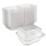 Clear Plastic Square Hinged Food Container, 5" Length x 5" Width x 2.75" Depth, Keep your Food Secure by MT Products - Medium (40 Pieces)