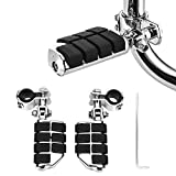 KING SHOWDEN Motorcycle Foot Pegs Foot Rest Highway Footpegs Compatible with Road King Street Glide Honda Kawasaki Suzuki Yamaha 25mm 32mm 34mm (Chrome)