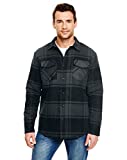 Burnside Adult Quilted Flannel Jacket L BLACK