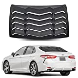 PIILOO Rear Window Louver ABS Windshield Sun Shade Cover Compatible with Toyota Camry 2018 2019 2020 in GT Lambo Style Matte Black