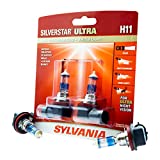 SYLVANIA - H11 SilverStar Ultra - High Performance Halogen Headlight Bulb, High Beam, Low Beam and Fog Replacement Bulb, Brightest Downroad with Whiter Light, Tri-Band Technology (Contains 2 Bulbs)