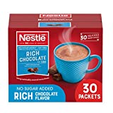 Nestle Hot Chocolate Packets, Hot Cocoa Mix, No Sugar Added and Fat Free, 30 Count (0.28 ounce Each)