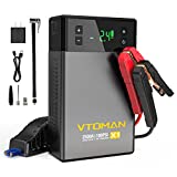 VTOMAN X1 Jump Starter with Air Compressor, 2500A Portable Battery Booster(Up to 8.5L Gas/6L Diesel Engines) with 100PSI Digital Auto Tire Inflator, 12V Car Lithium Battery Jump Box Pack Power Charger