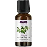 NOW Essential Oils, White Thyme Oil, Empowering Aromatherapy Scent, Steam Distilled, 100% Pure, Vegan, Child Resistant Cap, 1-Ounce