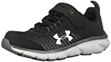 Under Armour Unisex-Child Pre School Assert 8 Alternate Closure Sneaker, Black (001)/Pitch Gray, 12K