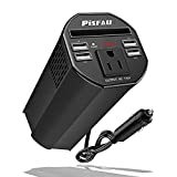 150w Car Power Inverter, DC 12v to AC 110v Converter with 4 USB Ports and 1 Ac Socket, Car Plug Outlet Adapter with Cigarette Lighter, Cup Holder Inverter