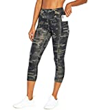 Bally Total Fitness High Rise Pocket Mid-Calf Legging, Black Tonal Washed Camo, Small