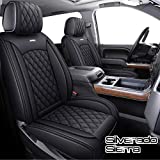 Aierxuan Seat Covers for Truck Chevy Chevrolet Silverado GMC Sierra Pickup 2007-2023 1500 2500HD 3500HD Trail Boss Z71 Crew Double Extended Cab Waterproof Leather Protectors (Full Set, Black)